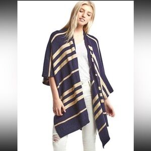 Gap striped sweater poncho